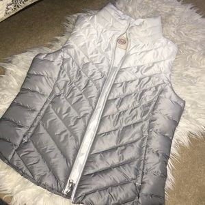 White sliver ombre vest